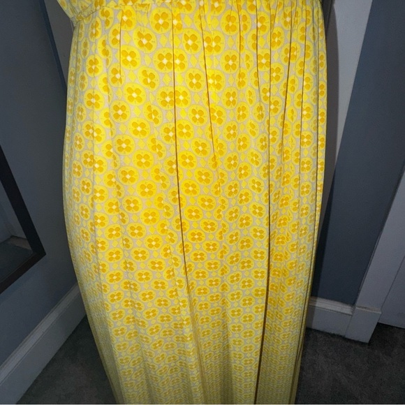 Emma and Michelle yellow print sleeveless maxi dress with belt size 10 - Picture 7 of 13